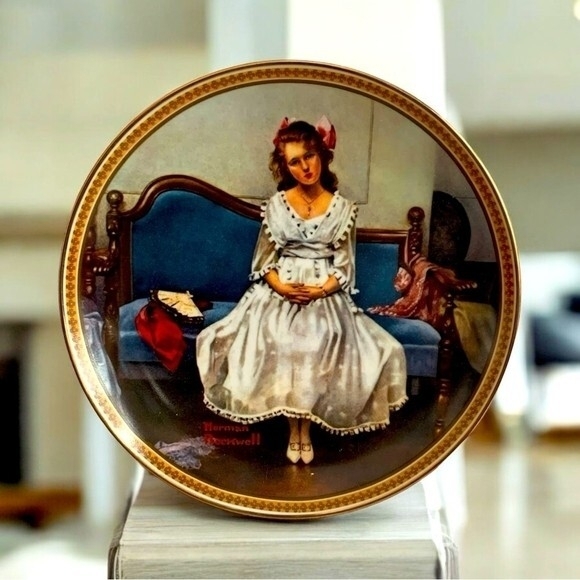 Knowles Other - Vintage 1993 Knowles Norman Rockwell Waiting at the Dance Plate 8.5" NIB